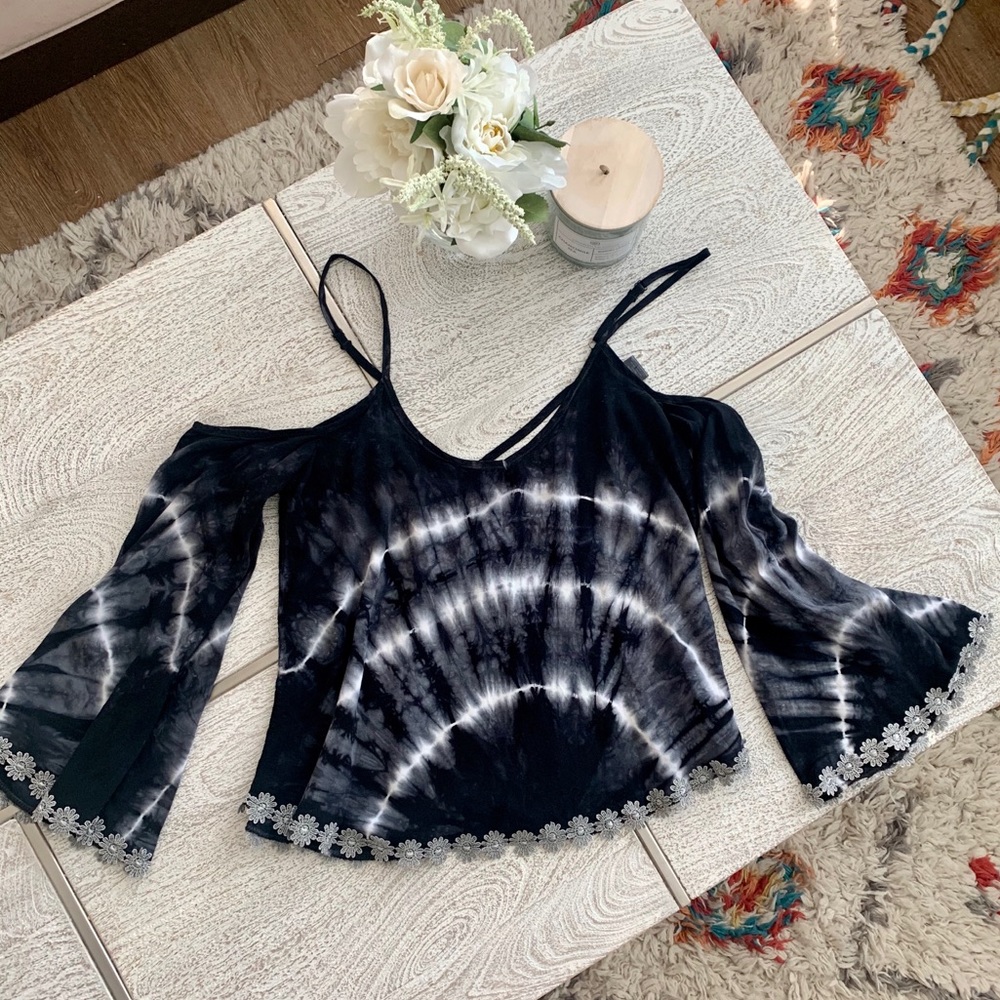 Boho Off-The-Shoulder Tie-Dye Shirt